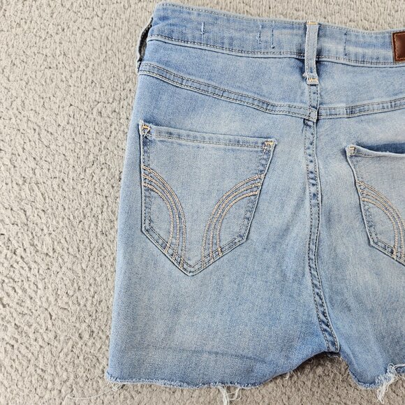 Hollister Shorts‎ Womens 25 Blue Ultra High Rise Distressed Cut Offs Frayed Hem - Picture 14 of 16